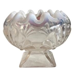 Vintage Jefferson Opalescent Glass Rose Bowl